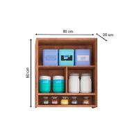 Armário de Cozinha Modulado Syrah Nicho c/ 2 Portas Basculante 80cm Amendoa/Branco - Ronipa