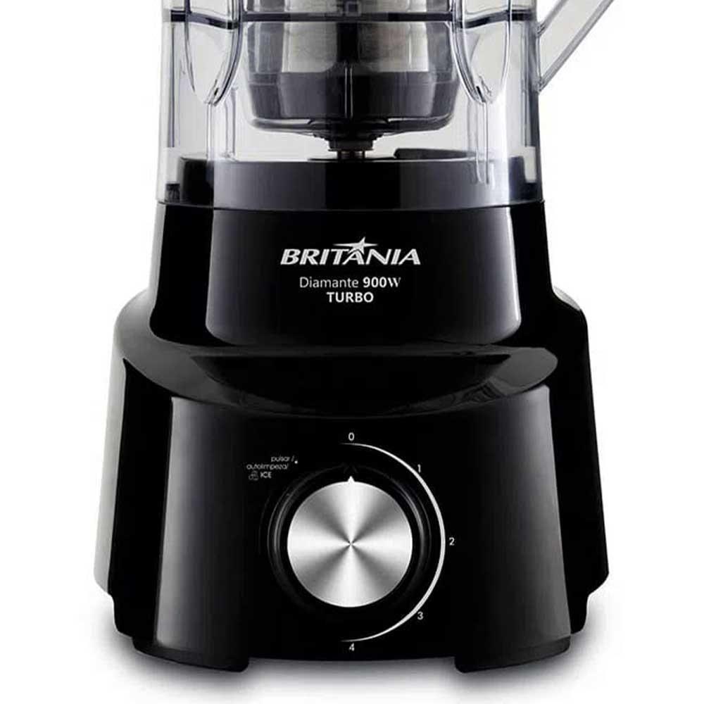 Liquidificador Britânia Diamante 800 Com 4 Velocidades E Jarra 2,6 Litros Preto 110V - 2
