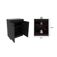 Balcão de Escritório ME4149 c/ 2 Portas c/ Chave Amêndoa - Tecno Mobili - 8