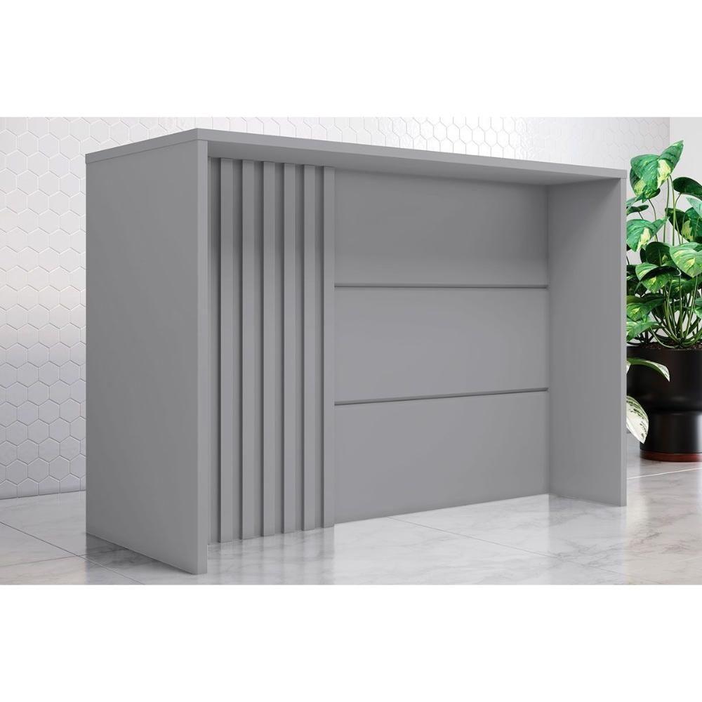 Balcão Ilha Cozinha Gourmet Bancada Belize Cinza - Henn - 2