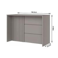 Balcão Ilha Cozinha Gourmet Bancada Belize Cinza - Henn - 3