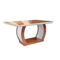 Mesa de Sala Jantar Jade c/Tampo Madeirado Vidro Canto Reto 180x90cm Imbuia/Grafite - Rufato - 5