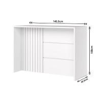 Bancada Ilha Cozinha Gourmet Americana c/ 2 Portas e 3 Gavetas 145cm Branco - Henn - 3
