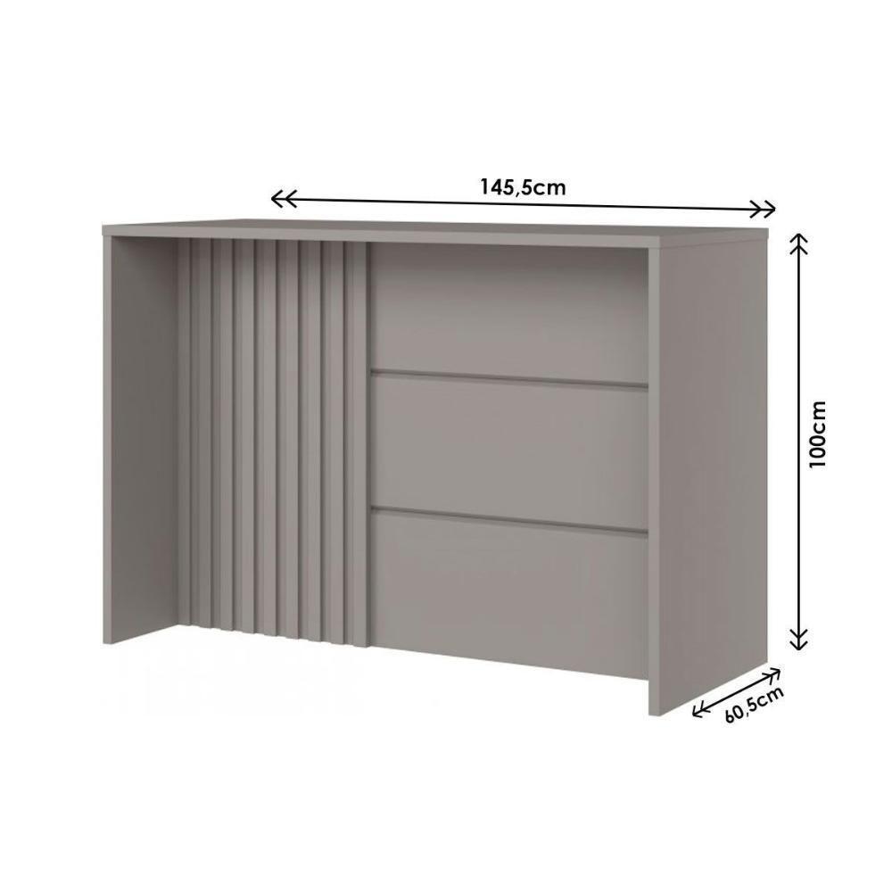 Bancada Ilha Cozinha Gourmet Belize Cinza - Henn - 3