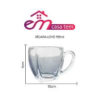 Kit 12 Xícaras De Café Vidro Love Em Casa Tem 195ml - 3