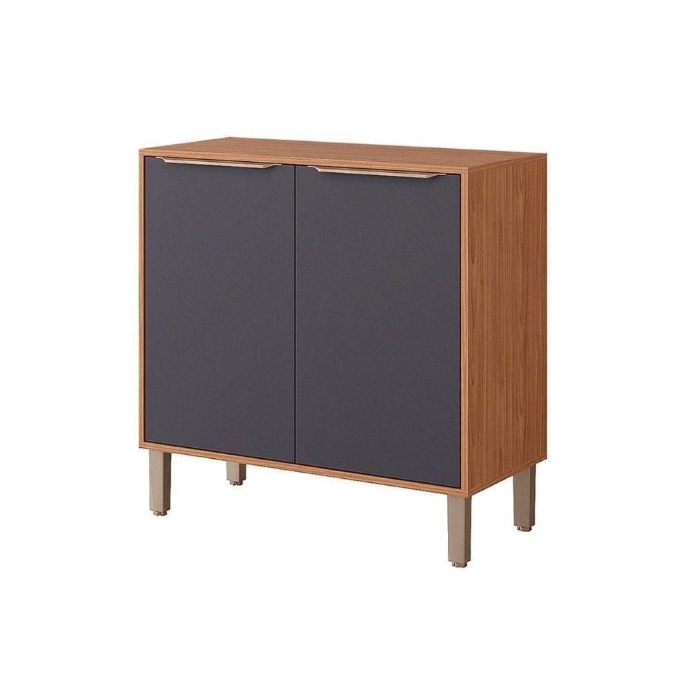 Balcão De Cozinha Modulado P/ Cooktop Divina 2 Portas 80cm Freijo/titanium - Mgm - 1