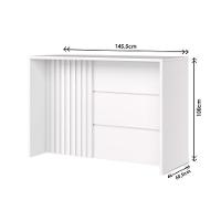 Bancada Ilha Cozinha Gourmet Americana c/ 3 Portas 145cm Branco - Henn - 3