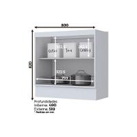 Bancada Ilha Cozinha Gourmet Americana c/ 3 Portas 145cm Branco - Henn - 8