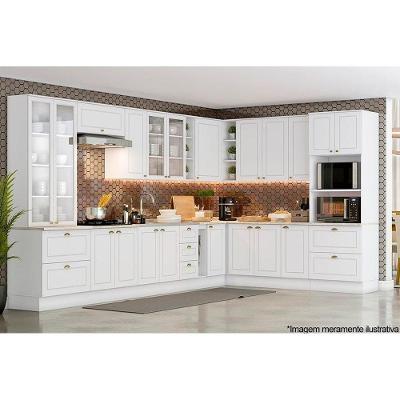 Balcão de Cozinha Americana 2 Portas c/Tampo Cooktop 80cm Branco - Henn
