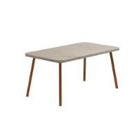 Mesa de Sala Jantar Stellar 1597 Aço c/Tampo Madeirado 160x90cm Petra/Rose - Carraro - 1