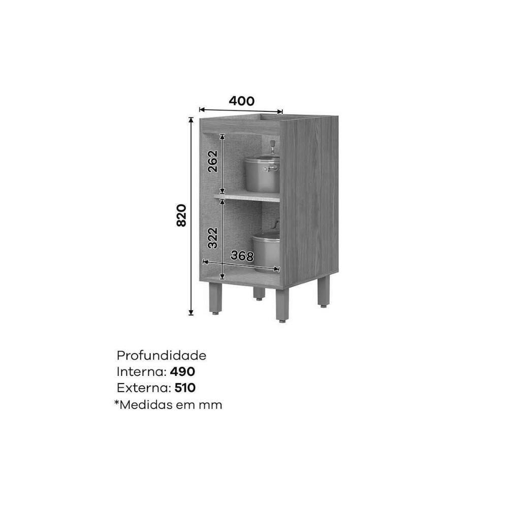 Bancada Ilha Cozinha Balcão Gourmet Requinte c/ 3 Portas 145cm Nature/Areia - Henn - 2