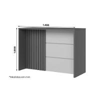 Bancada Ilha Cozinha Balcão Gourmet Requinte c/ 3 Portas 145cm Nature/Areia - Henn - 5