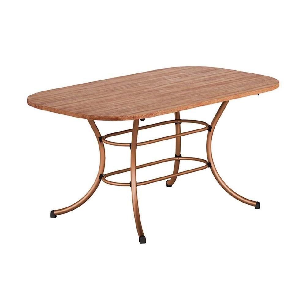 Mesa de Sala Jantar 1547 Aço c/Tampo Madeirado 160x90cm Freijo c/ Rose - Carraro - 8