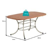 Mesa de Sala Jantar 1547 Aço c/Tampo Madeirado 160x90cm Freijo c/ Rose - Carraro - 6