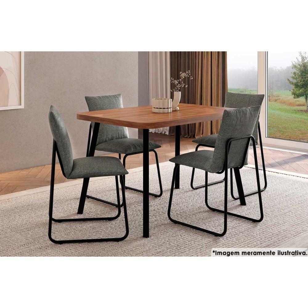 Mesa De Sala Jantar Stellar 1598 Aço Com tampo 120x80cm Petra rose Carraro - 2