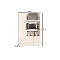 Balcão Multiuso Cozinha Âmbar 2 Fornos c/ 3 Portas 70cm Branco - Telasul - 3