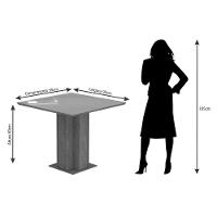 Mesa de Sala Jantar Sophia c/Tampo Madeirado Vidro 95X95cm Cinamomo/Off White - Cimol