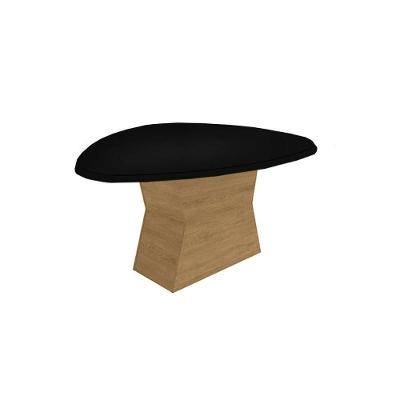 Mesa de Sala Jantar Tilia + Tampo Madeirado c/ Vidro 135x105cm Preto Fosco c/ Vidro Preto - Kappesberg
