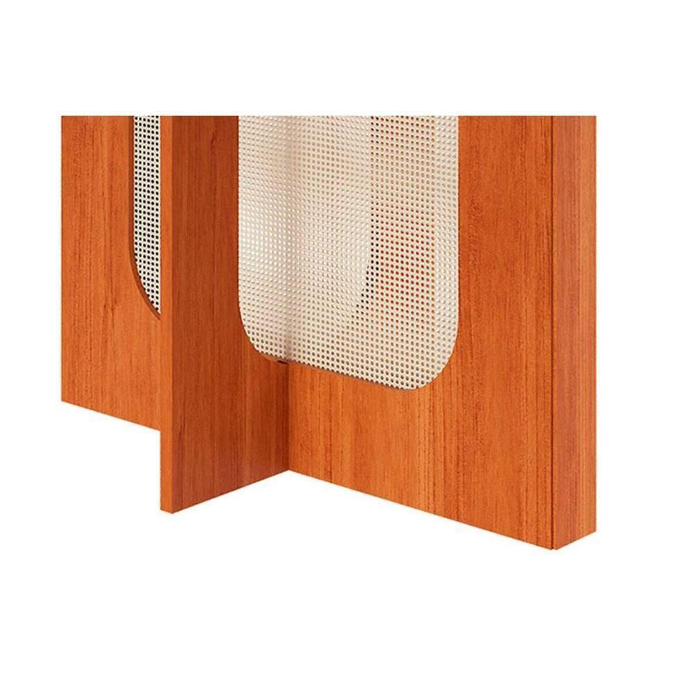 Mesa de Sala Jantar Louise c/Tampo Madeirado Vidro 180x90cm Cinamomo/Off White - Cimol - 2