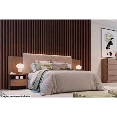 Cabeceira Cama Box Madeirado Cor Cumaru Casal Everest Plus 2 Mesas c/ 2 Gavetas Cumaru - Novo Horizonte