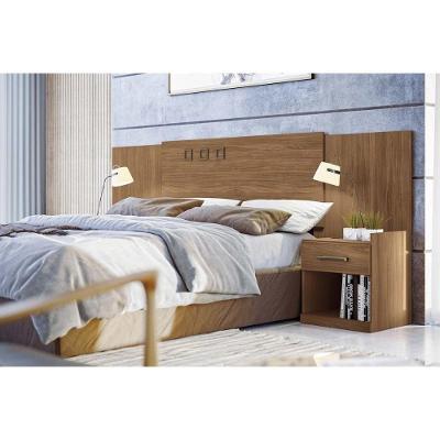 Cabeceira Cama Box Madeirado Cor Jatoba Casal c/ Gavetas Plus Jatoba - Santos Andirá