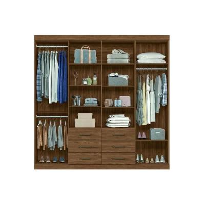 Guarda Roupa Casal Liverpool 8 Portas de Abrir 6 Gavetas Jatoba-Grafitte Santos Andirá