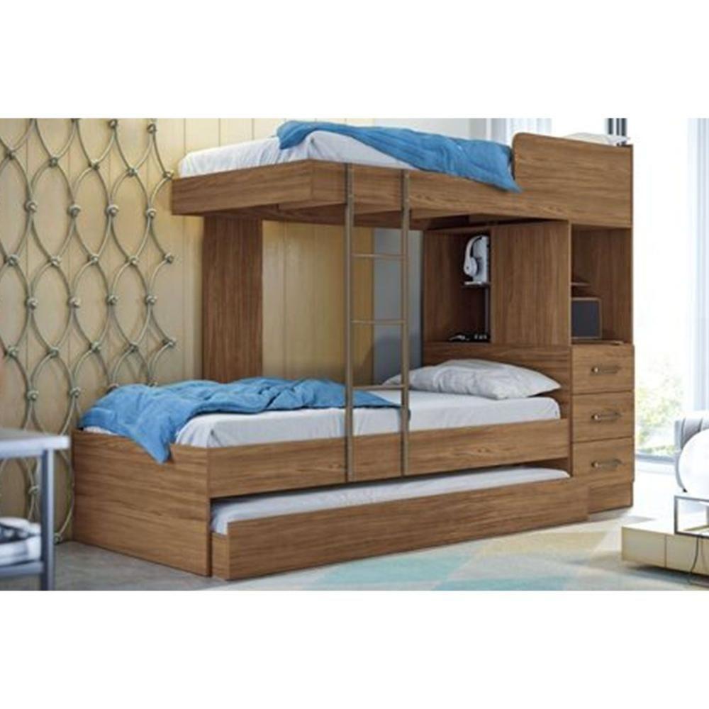 Beliche Multifuncional Plus c/ 3 Gavetas c/Auxiliar Jatoba/Atacama - Santos Andirá - 2