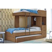 Beliche Multifuncional Plus c/ 3 Gavetas c/Auxiliar Jatoba/Atacama - Santos Andirá - 2