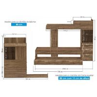 Beliche Multifuncional Plus c/ 3 Gavetas c/Auxiliar Jatoba - Santos Andirá - 3