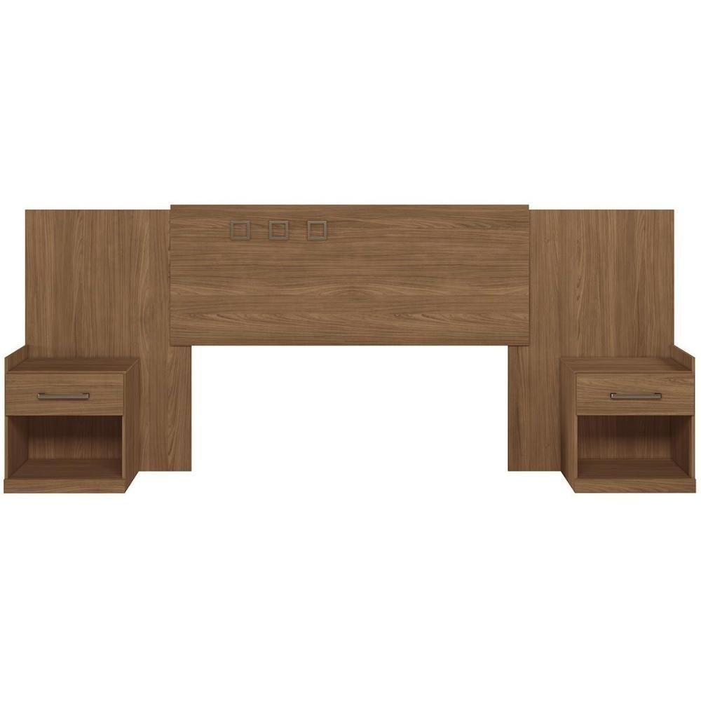 Cabeceira Cama Box Madeirado Cor Jatoba Casal com Gavetas Plus Jatoba - Santos Andirá - 4