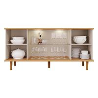 Buffet de Sala Jantar Janice 4 Portas c/ Vidro Cinamomo/Off White - Cimol - 3