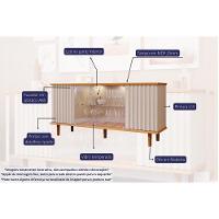 Buffet de Sala Jantar Janice 4 Portas c/ Vidro Cinamomo/Off White - Cimol - 5