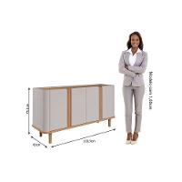 Buffet de Sala Jantar Eva 4 Portas Cinamomo/Off White - Cimol - 6