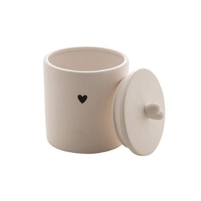 Potiche Decorativo De Cerâmica Heart Branco Lyor 12cm