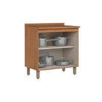 Balcão de Cozinha Requinte 2 Portas c/Tampo 80cm Nature/Areia - Henn - 6