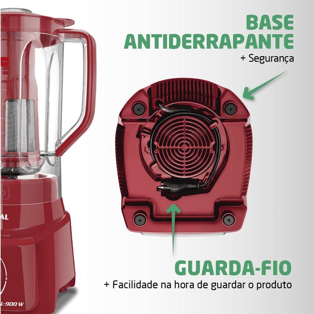 Liquidificador Mondial Turbo L-900 Vermelho 127V - 2