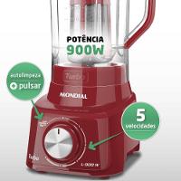 Liquidificador Mondial Turbo L-900 Vermelho 127V - 6