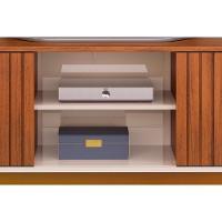 Rack Bancada p/TV até 60 Polegadas Flat Ripado c/ Nichos e Pés 150x60cm Freijó/Off White - DJ Móveis - 2