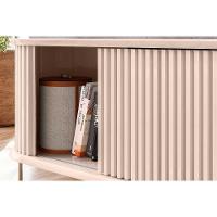 Rack Bancada p/TV até 75 Pol Atlas 100% MDF c/ Ripado e Pés 218x62cm Off White - DJ Móveis - 5