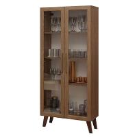 Cristaleira 70 Cm 2 Portas De Vidro Com Pés Trapézio Rustic/marrom Madesa Rustic/marrom - 7