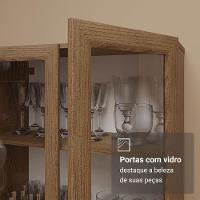 Cristaleira 70 Cm 2 Portas De Vidro Com Pés Cônicos Rustic/marrom Madesa Rustic/marrom