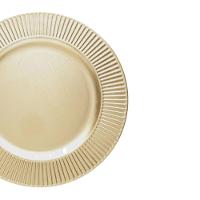 Jogo 4 Sousplat De Mesa Redondo Primer Dourado Plástico Lyor 33cm - 5