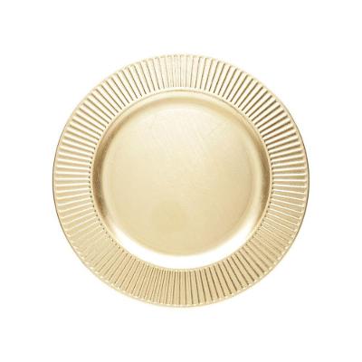Sousplat De Mesa Redondo Primer Dourado Plástico Lyor 33cm