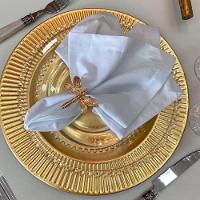 Sousplat De Mesa Redondo Primer Dourado Plástico Lyor 33cm - 3