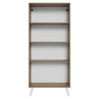 Cristaleira 70 Cm 2 Portas De Vidro Com Pés Cônicos Rustic/branco Madesa Rustic/branco - 2