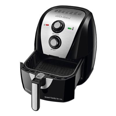 Fritadeira Elétrica Air Fryer Mondial Grand Family 5,5L Af-55i Preto/Inox 127V