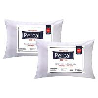 Travesseiro Fibras Siliconadas Plus Percal 200 Fios 2 Unidades p/Fronha 50x70cm (50x70) - Ortobom - 1