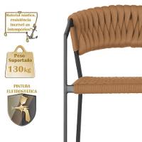 Cadeira Atenas Tricô Náutico E Alumínio Proteção Uv Varanda Terra Cota