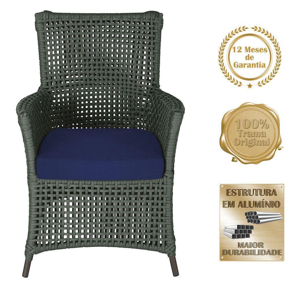 2 Poltronas E 1 Mesa Igapó Alumínio Marrom Corda Náutica E10 Verde - 4