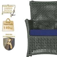 2 Poltronas E 1 Mesa Igapó Alumínio Marrom Corda Náutica E10 Verde - 3